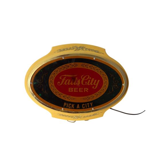 Vintage 1981 Falls City Beer Lighted Sign Oval Wall Bar Decor Pick A City - Picture 16 of 16